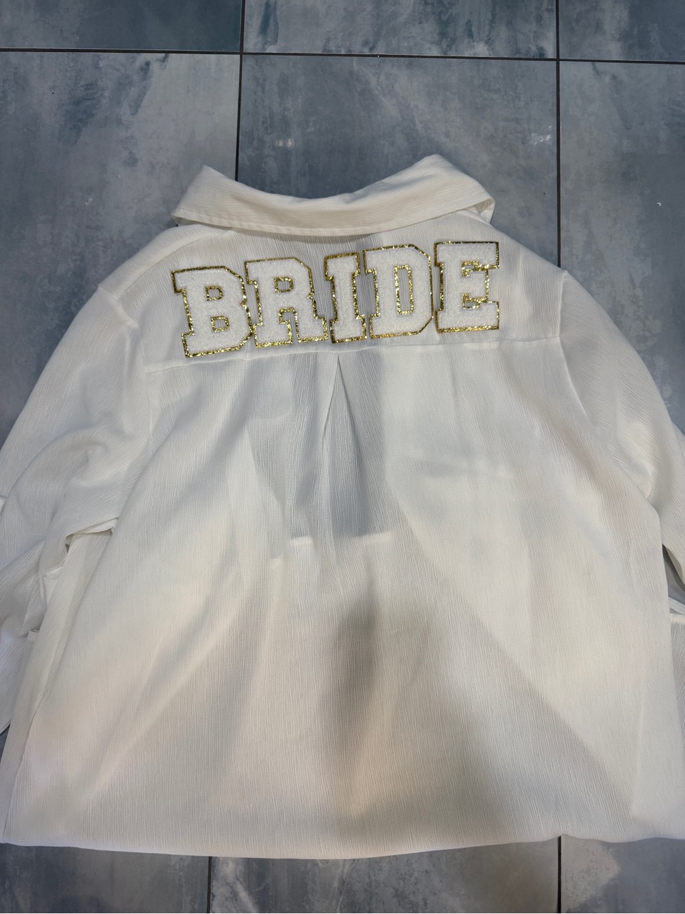 Bride White Linen Button Up